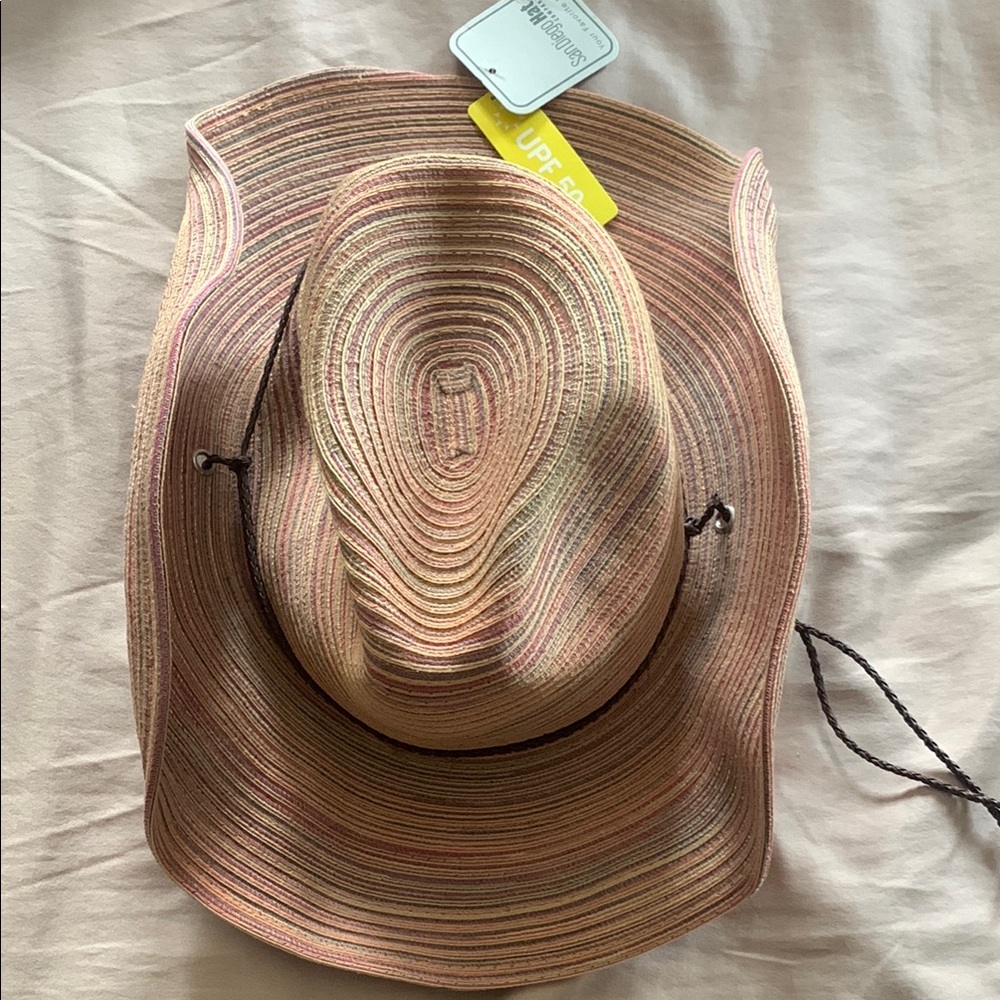San Diego Hat Company Striped Cowboy  Straw Hat
